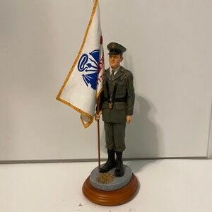 Military Figurine with Flag
